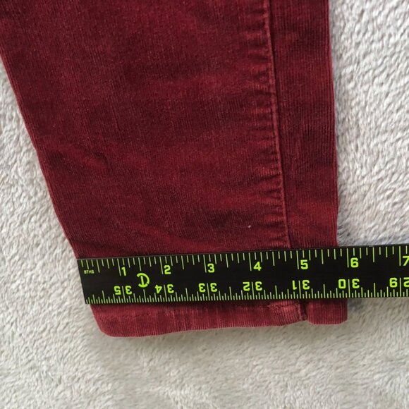 Jessica Simpson Womens Forever Skinny Pants Size 28 Corduroy Slim Straight Red - Picture 8 of 16